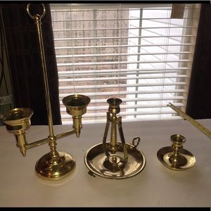 VTG BALDWIN BRASS CANDLEHOLDERS MADE IN USA
